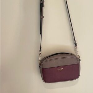 Dune London Burgundy and Gray Crossbody Bag